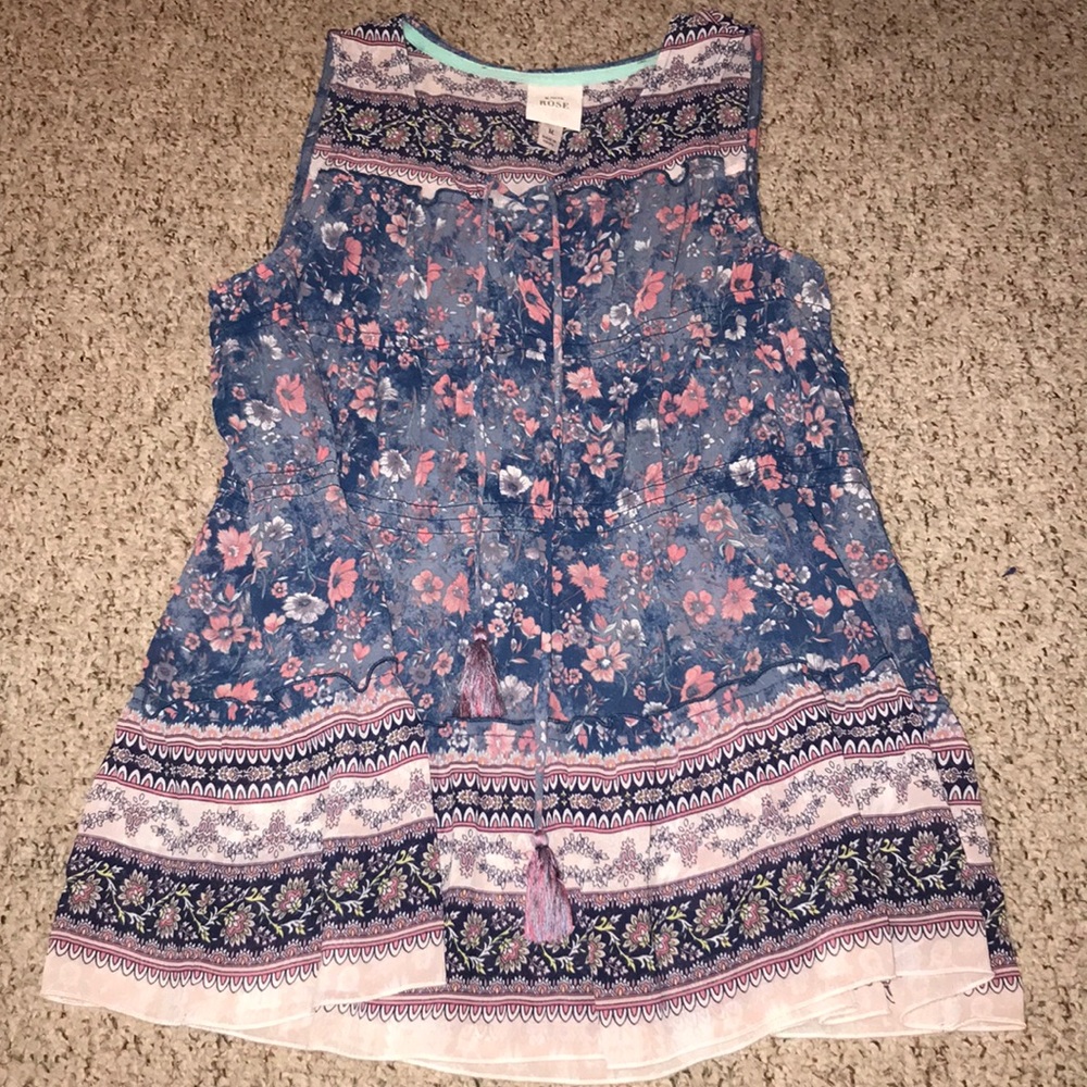 floral boho lace up tank top knox rose